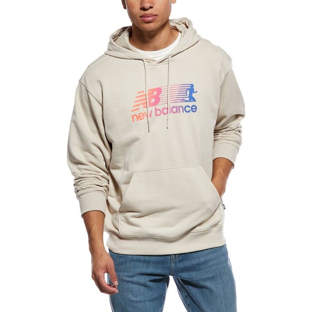 New Balance Mens  Gradient Runner Hoodie, White
